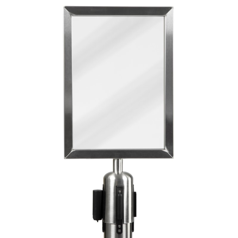 Securit poteau de délimitation rétractable set, chrome/noir, 1010 mm, 2,10 m sangle nylon